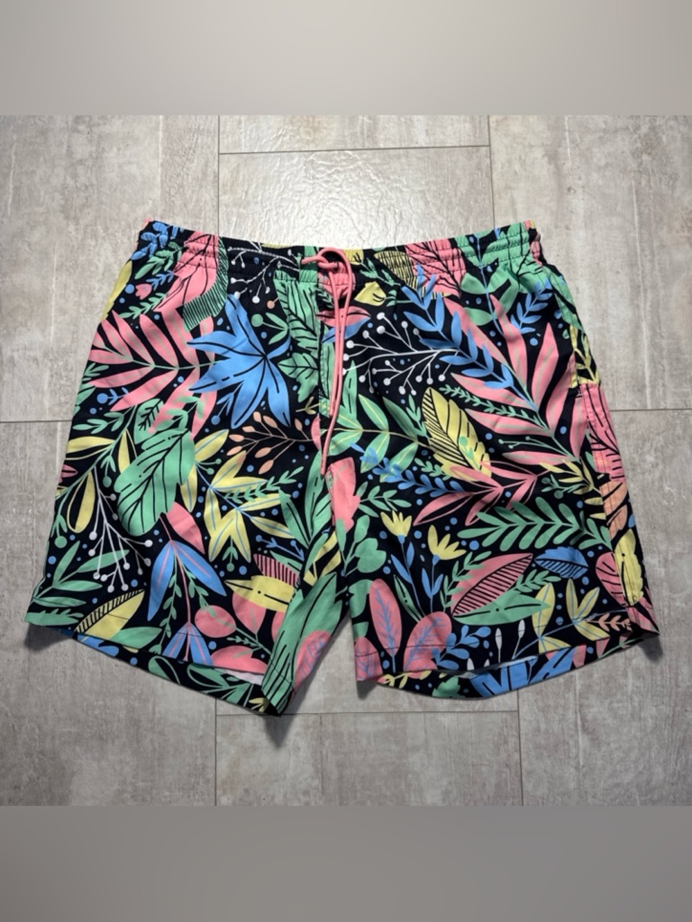 RSVLTS Hybrid Men's Tropical Leaf Swim Shorts Multicolor Sz XL